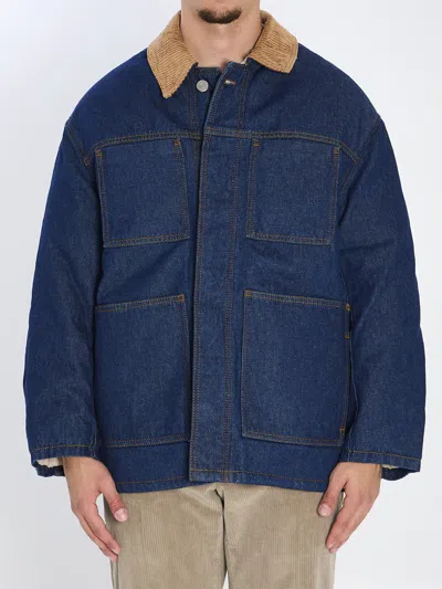 AMI ALEXANDRE MATTIUSSI PADDED DENIM JACKET