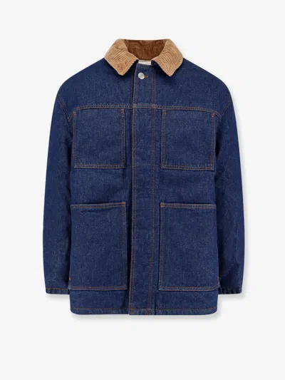 Ami Alexandre Mattiussi Ami Paris Denim Padded Jacket In Blue