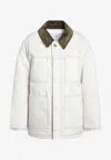 Ami Alexandre Mattiussi Ami Paris Ivory Padded Worker Cotton Jacket Women In White
