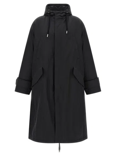 AMI ALEXANDRE MATTIUSSI PADDED LONG PARKA WITH ADJUSTABLE HOOD AND DRAWSTRING DETAILS