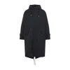 Ami Alexandre Mattiussi Long Hooded Parka With Drawstring And Pockets In Black