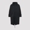 Ami Alexandre Mattiussi Long Hooded Parka With Drawstring And Pockets In Gray