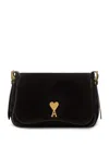 Ami Alexandre Mattiussi Paname Paname Suede Shoulder Bag In Black