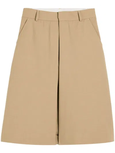 Ami Alexandre Mattiussi Paneled Knee-length Shorts In Beige