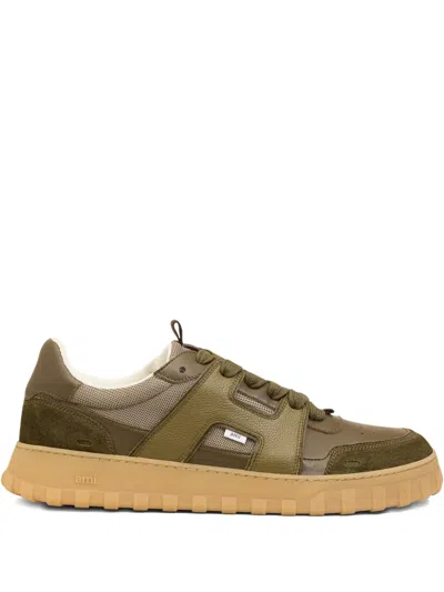 Ami Alexandre Mattiussi Panelled Sneakers In Green