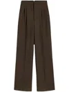 Ami Alexandre Mattiussi High Waist Wool Wide Pants In Dark Coffe