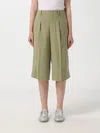 Ami Alexandre Mattiussi Ami Paris Pin Tuck Bermuda Shorts In Green