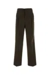 Ami Alexandre Mattiussi Wool Pant With Pleated Front And Belt Loops In Brown