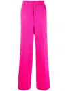 Ami Alexandre Mattiussi Wide-leg Trousers Featuring Button Detailing In Purple