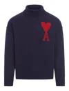 AMI ALEXANDRE MATTIUSSI PARIS AMI DE COEUR LOGO INTARSIA KNITTED JUMPER