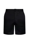 Ami Alexandre Mattiussi Ami Paris Ami De Coeur Cotton Chino Shorts In Black