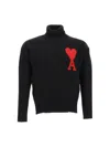 Ami Alexandre Mattiussi Ami De Coeur High-neck Jumper In Black