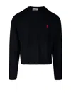 Ami Alexandre Mattiussi Ami De Coeur Logo-embroidered Jumper In Black