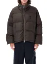 Ami Alexandre Mattiussi Ami De Coeur Logo Puffer Jacket In Brown