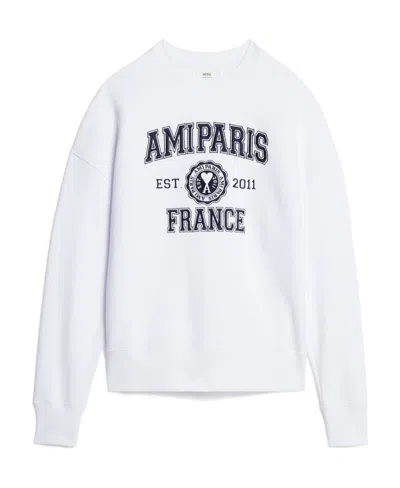 Ami Alexandre Mattiussi Paris France Printed Sweatshirt In White