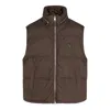 Ami Alexandre Mattiussi Ami Paris Monogram Patch Puffer Gilet In Brown