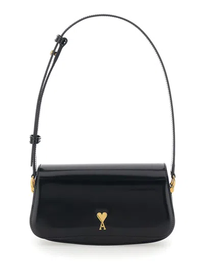 Ami Alexandre Mattiussi Paris Paris Black Shoulder Bag With Adjustable And Removable Shoulder Strap And Adc Plaque On The Fr