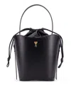 Ami Alexandre Mattiussi Black Leather Mini Paris Paris Bucket Bag In Black
