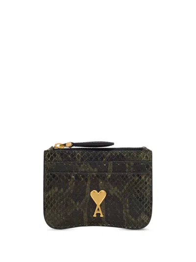 Ami Alexandre Mattiussi Paris Paris Card Holder In Green