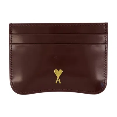 Ami Alexandre Mattiussi Paris Paris Cardholder - Leather - Bordeaux In White