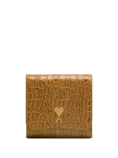 Ami Alexandre Mattiussi Paris Paris Compact Wallet In Bronze