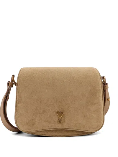 Ami Alexandre Mattiussi Ami Paris Women Suede Shoulder Bag With Metal Logo On The Front In Multi