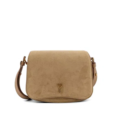 Ami Alexandre Mattiussi Paris Paris Heart-motif Shoulder Bag In Neutral