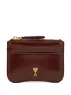 Ami Alexandre Mattiussi Paris Paris Leather Cardholder In Brown