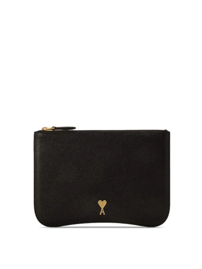 Ami Alexandre Mattiussi Paris Paris Leather Pouch In Black