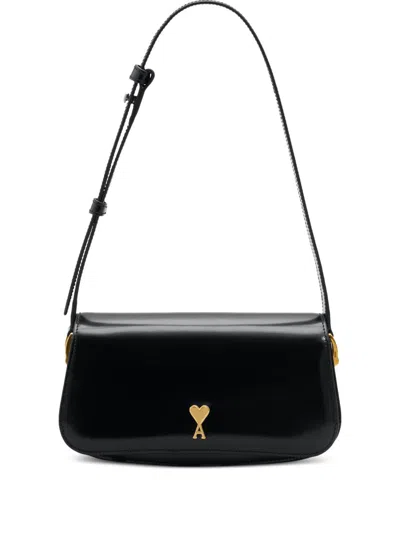 Ami Alexandre Mattiussi Paris Paris Leather Shoulder Bag In Black