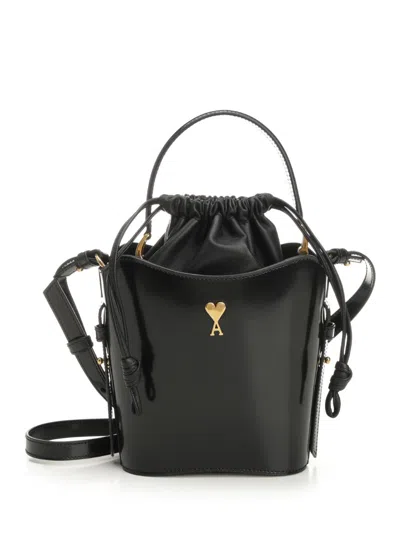 Ami Alexandre Mattiussi Paris Paris Mini Bucket Bag In Black
