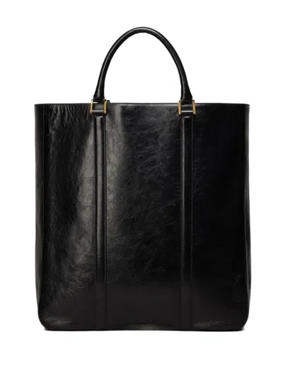 Ami Alexandre Mattiussi Paris Paris North South Leather Tote Bag In Blue