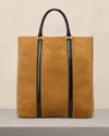 Ami Alexandre Mattiussi Paris Paris North South Tote Bag Brown In Camel