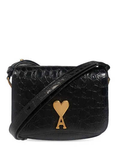 Ami Alexandre Mattiussi Paris Paris Shoulder Bag In Black