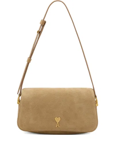 Ami Alexandre Mattiussi Ami Paris Women Suede Shoulder Bag With Logo On The Front In Multi