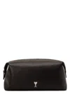 Ami Alexandre Mattiussi Ami Logo Plaque Zip-up Toilet Pouch In Black