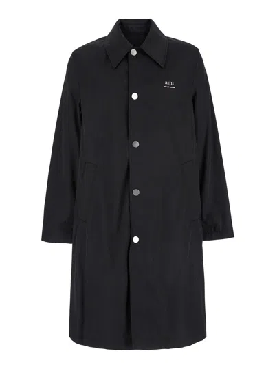 AMI ALEXANDRE MATTIUSSI PARIS TECHNICAL TWILL RAINCOAT