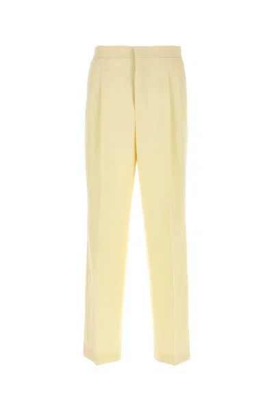 AMI ALEXANDRE MATTIUSSI PASTEL YELLOW WOOL PANT