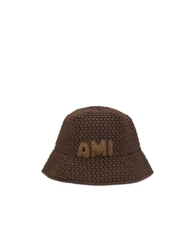 Ami Alexandre Mattiussi Patch Bucket Hat In Brown