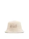 Ami Alexandre Mattiussi Beige Knit Ami Patch Bucket Hat White