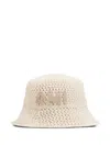Ami Alexandre Mattiussi Beige Knit Ami Patch Bucket Hat White In White Cream