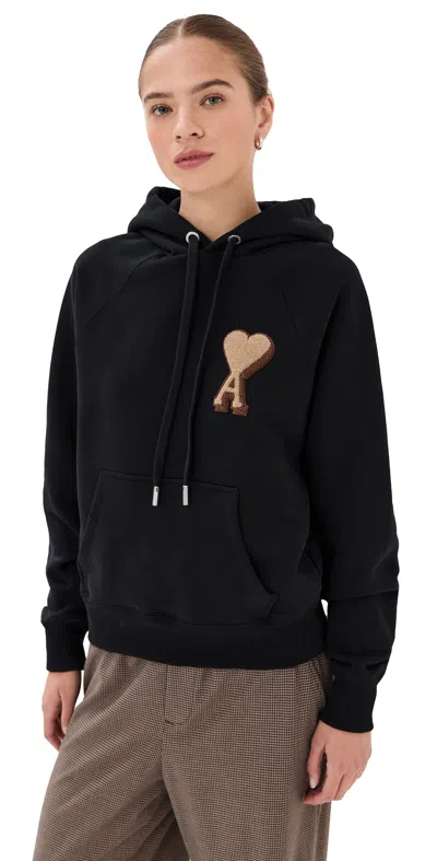 AMI ALEXANDRE MATTIUSSI PATCH HOODIE NOIR