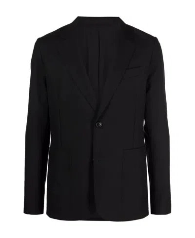 Ami Alexandre Mattiussi Patch-pocket Single-breasted Blazer In Black