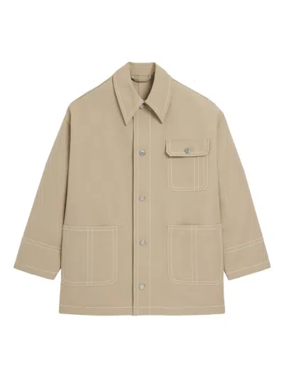 Ami Alexandre Mattiussi Patch-pocket Worker Jacket In Neutral