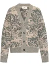 Ami Alexandre Mattiussi Ami Paris Jacquard V-neck Buttoned Cardigan In 中性色
