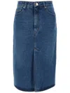 Ami Alexandre Mattiussi Ami Alexandre Matiussi Denim Midi Skirt In Seven In Blue
