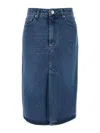 Ami Alexandre Mattiussi Ami Alexandre Matiussi Denim Midi Skirt In Seven In Medium Wash