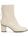 Ami Alexandre Mattiussi Beige Leather Piano Boots White In Neutral