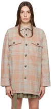 Ami Alexandre Mattiussi Karierte Hemdjacke In Pink/ Pearl Grey/665