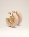 Ami Alexandre Mattiussi Pink Brass Hammered Lacquered Earrings Pink In Gold